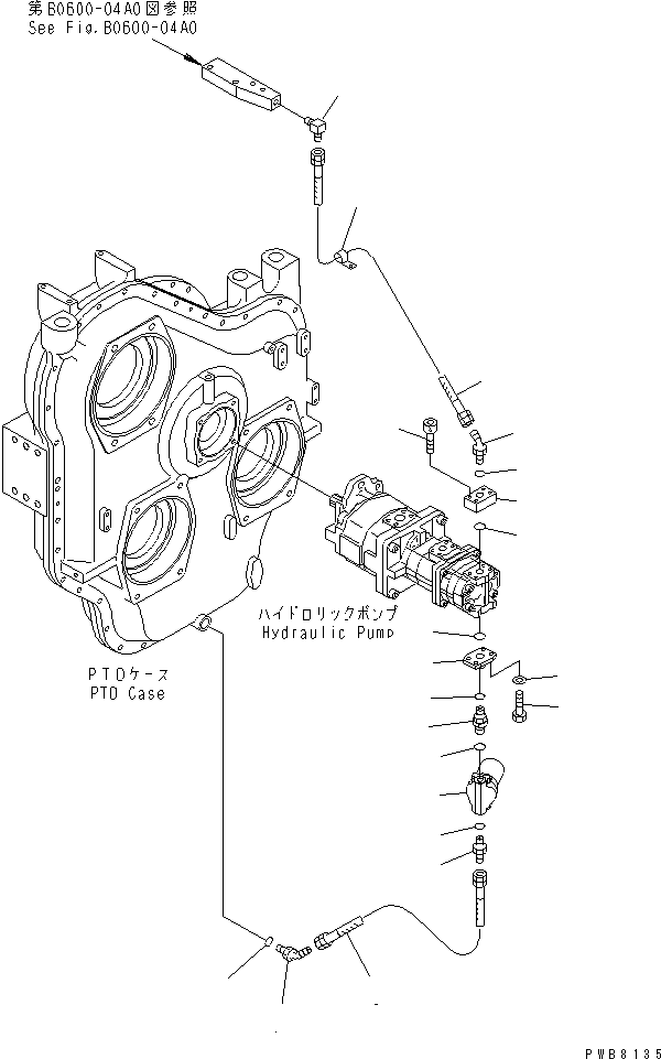 Komatsu parts book diagram for PC1100LC-6 S/N 10001-UP: POWER TAKE OFF (LUBRICATION) (PUMP TO FILTER)(#10001-10004)