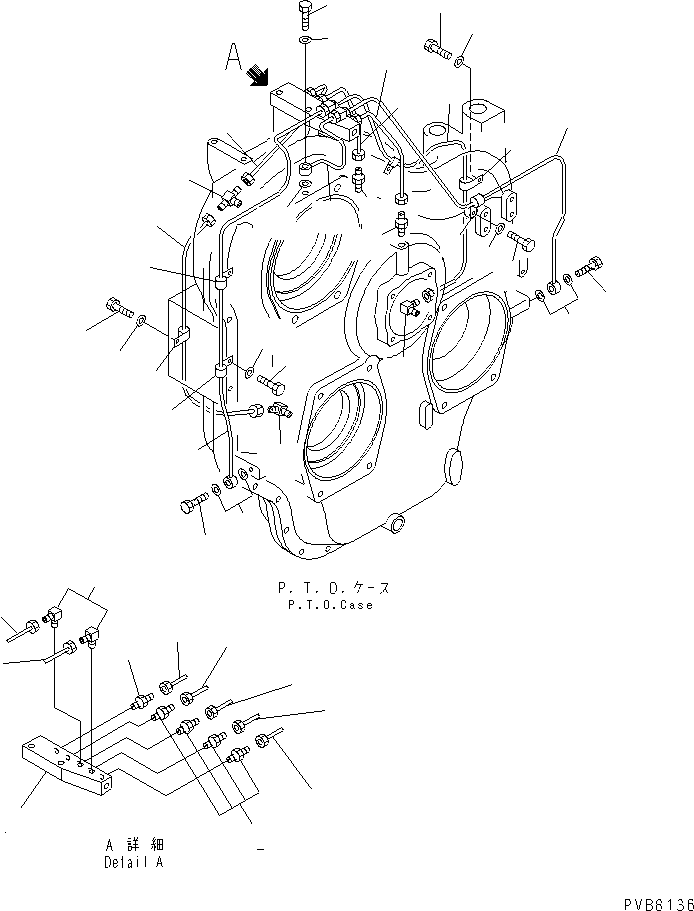 Komatsu parts book diagram for PC1100LC-6 S/N 10001-UP: POWER TAKE OFF (LUBRICATION) (PIPING)