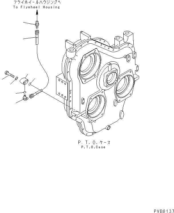 Komatsu parts book diagram for PC1100LC-6 S/N 10001-UP: POWER TAKE OFF (LUBRICATION) (FLYWHEEL PIPING)
