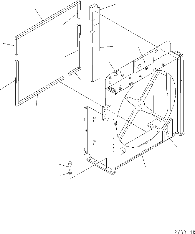 Komatsu parts book diagram for PC1100LC-6 S/N 10001-UP: COOLING (RADIATOR AND OIL COOLER) (GUARD)