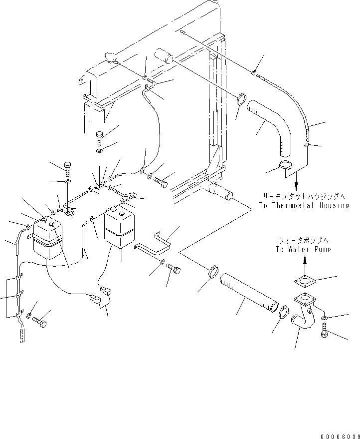 Komatsu parts book diagram for PC1100LC-6 S/N 10001-UP: COOLING (RADIATOR AND OIL COOLER) (PIPING)(#10001-10157)