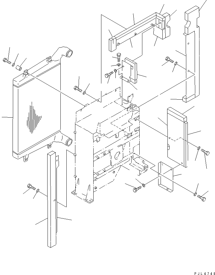 Komatsu parts book diagram for PC1100LC-6 S/N 10001-UP: COOLING (AFTER COOLER) (WIND-BRAKER)(#10158-)