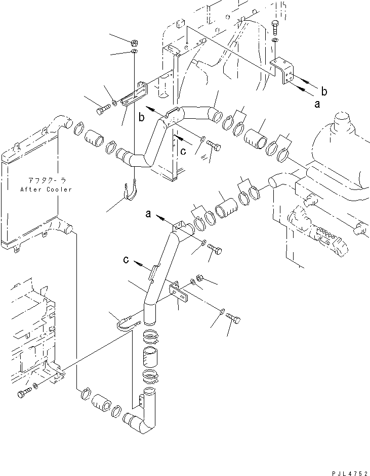 Komatsu parts book diagram for PC1100LC-6 S/N 10001-UP: COOLING (AIR PIPING)(#10158-)