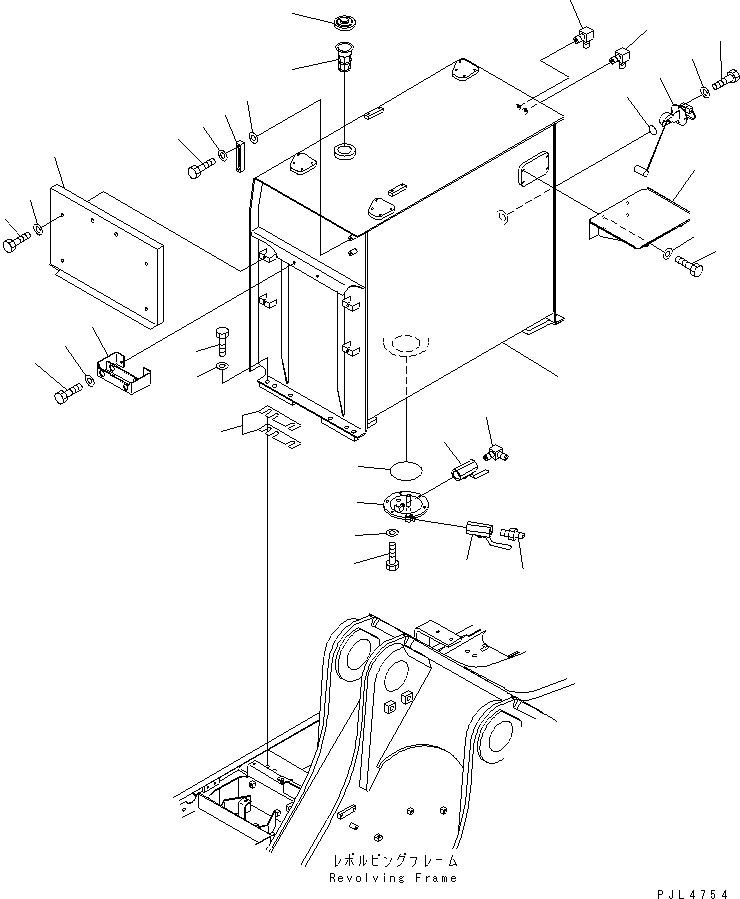 Komatsu parts book diagram for PC1100LC-6 S/N 10001-UP: FUEL TANK(#10157-)