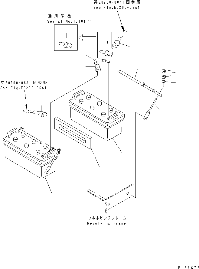 Komatsu parts book diagram for PC1100LC-6 S/N 10001-UP: BATTERY (WET) (C200)