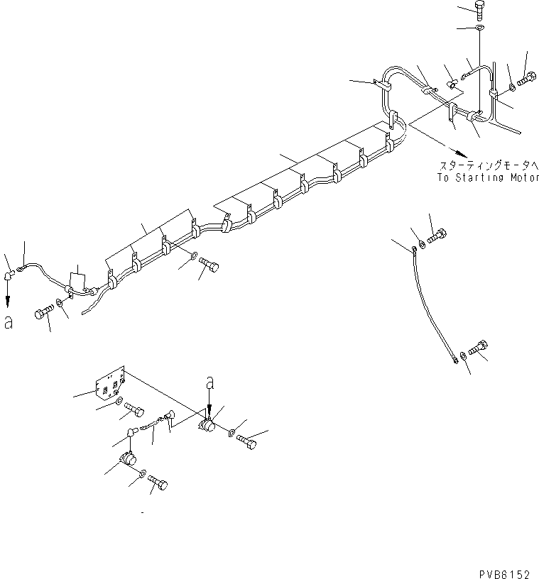 Komatsu parts book diagram for PC1100LC-6 S/N 10001-UP: WIRING (STARTING HARNESS)