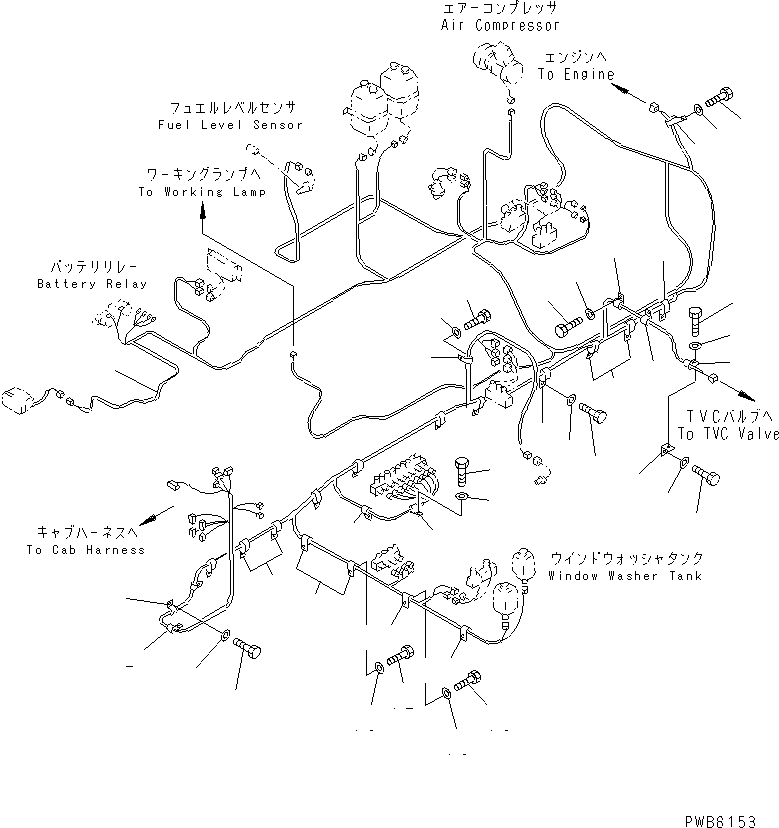 Komatsu parts book diagram for PC1100LC-6 S/N 10001-UP: WIRING (MAIN HARNESS) (HARNESS AND CLIP) (LEFT DECK)