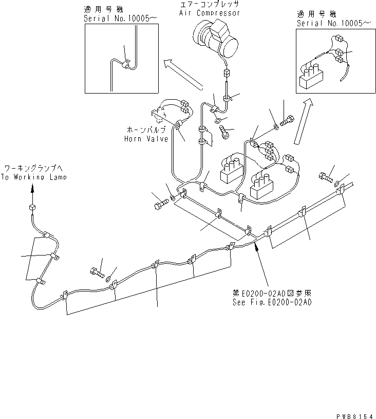 Komatsu parts book diagram for PC1100LC-6 S/N 10001-UP: WIRING (MAIN HARNESS) (CLIP) (MAIN BEEM)