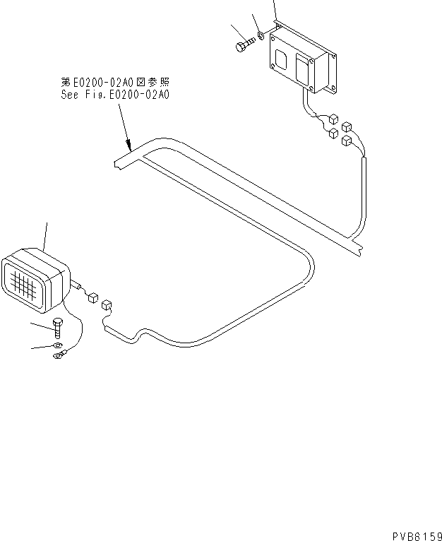 Komatsu parts book diagram for PC1100LC-6 S/N 10001-UP: WIRING (WORKING LAMP AND A.P.S. CONTROLLER)