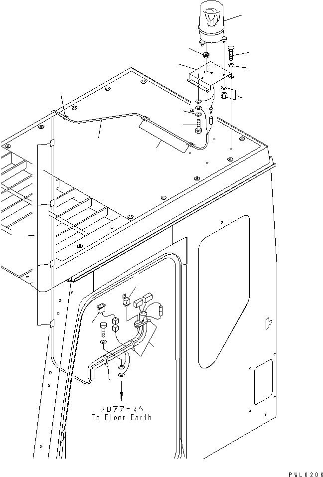 Komatsu parts book diagram for PC1100LC-6 S/N 10001-UP: BEACON