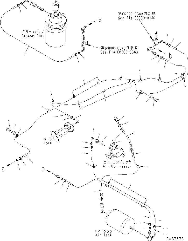 Komatsu parts book diagram for PC1100LC-6 S/N 10001-UP: AIR SYSTEM (AIR PIPING)(#10001-10156)