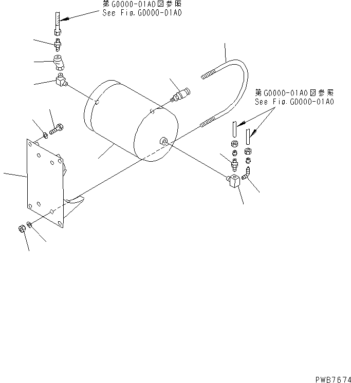 Komatsu parts book diagram for PC1100LC-6 S/N 10001-UP: AIR SYSTEM (AIR TANK)(#10001-10156)