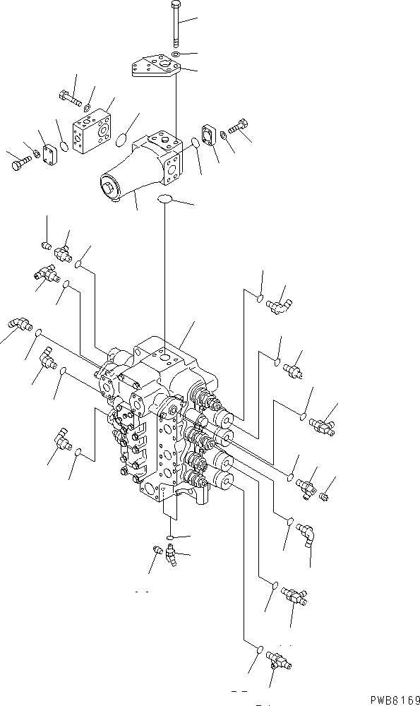 Komatsu parts book diagram for PC1100LC-6 S/N 10001-UP: MAIN VALVE (NO.2 VALVE AND JOINT PARTS)
