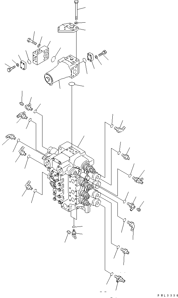Komatsu parts book diagram for PC1100LC-6 S/N 10001-UP: MAIN VALVE (NO.2 VALVE AND JOINT PARTS) (FOR LONG ARM)