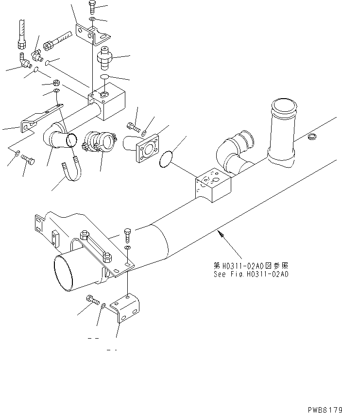 Komatsu parts book diagram for PC1100LC-6 S/N 10001-UP: SUCTION LINES (TANK LINE) (GEAR PUMP)