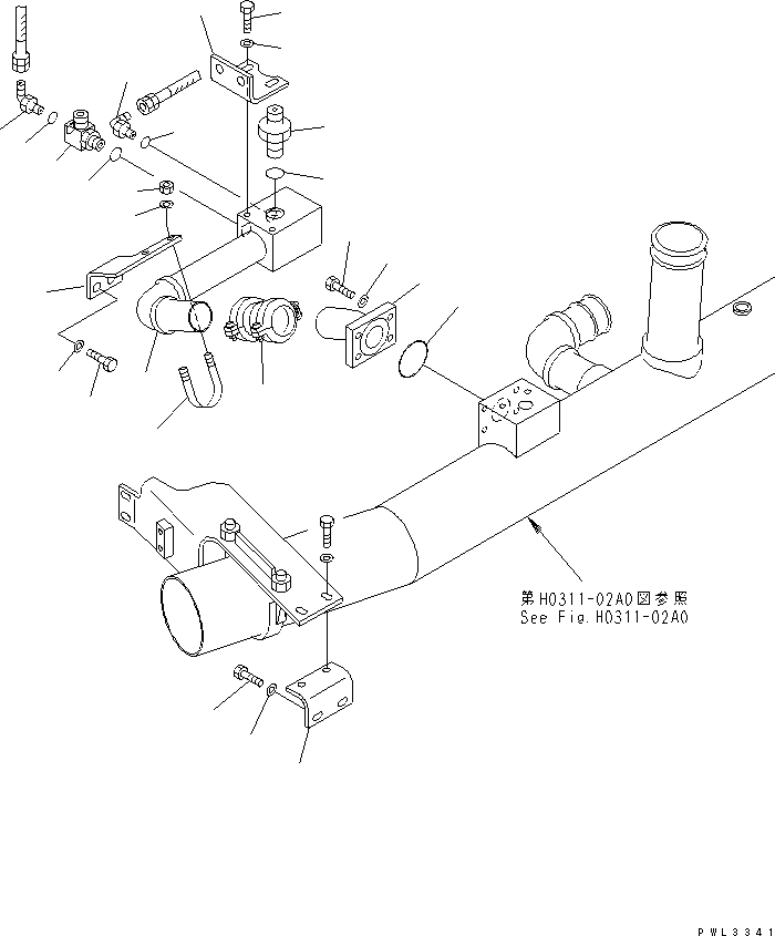 Komatsu parts book diagram for PC1100LC-6 S/N 10001-UP: SUCTION LINES (TANK LINE) (GEAR PUMP) (COLD WEATHER A SPEC.)