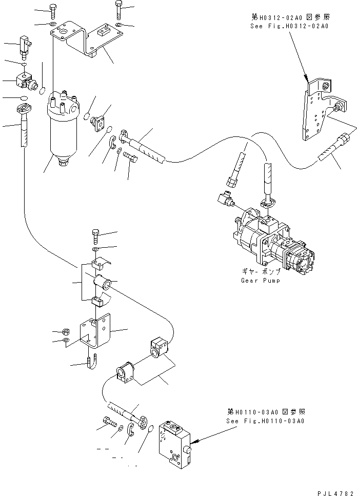 Komatsu parts book diagram for PC1100LC-6 S/N 10001-UP: PPC PUMP LINES (PUMP DELIVERY) (COLD WEATHER A SPEC.)(#10157-)