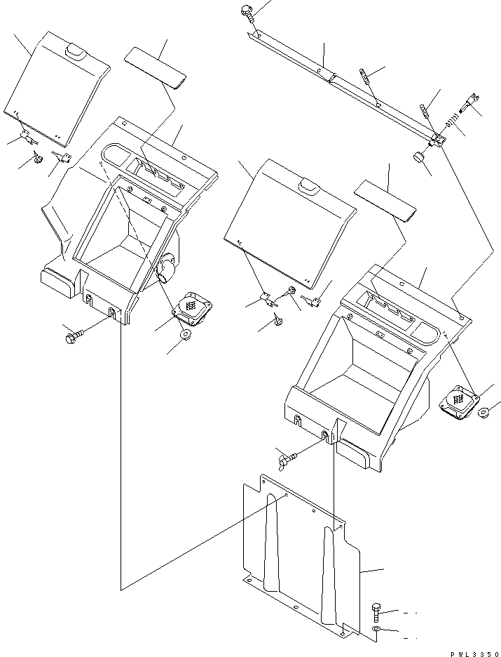 Komatsu parts book diagram for PC1100LC-6 S/N 10001-UP: COVER (WITH HEATER AND SPEAKER LESS)