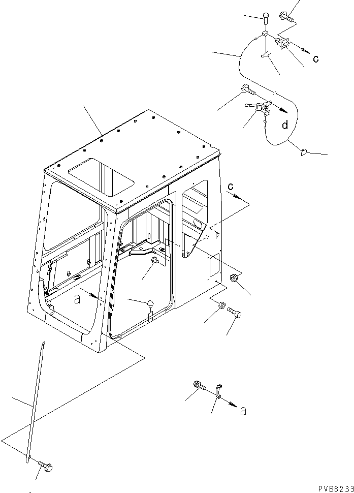 Komatsu parts book diagram for PC1100LC-6 S/N 10001-UP: OPERATOR'S CAB (WITH GUARD) (CAB ? GRIP AND OPEN LOCK)