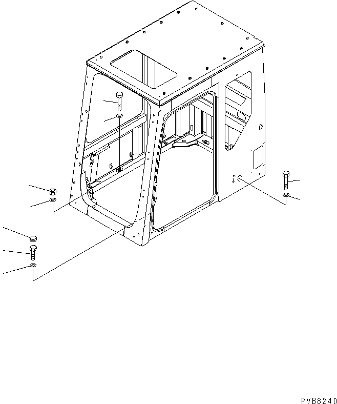 Komatsu parts book diagram for PC1100LC-6 S/N 10001-UP: OPERATOR'S CAB (WITH GUARD) (INSTALLATION PARTS)