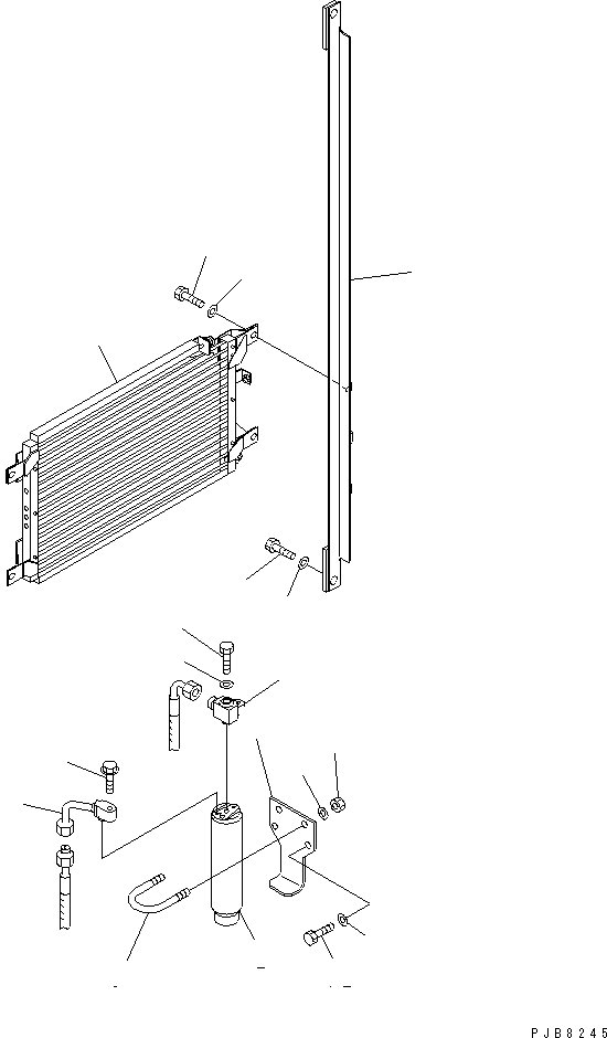 Komatsu parts book diagram for PC1100LC-6 S/N 10001-UP: AIR CONDITIONER (CONDENSER AND RECEIVER TANK)