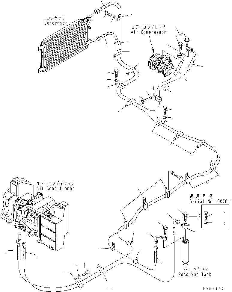 Komatsu parts book diagram for PC1100LC-6 S/N 10001-UP: AIR CONDITIONER (HOSE JOINT)