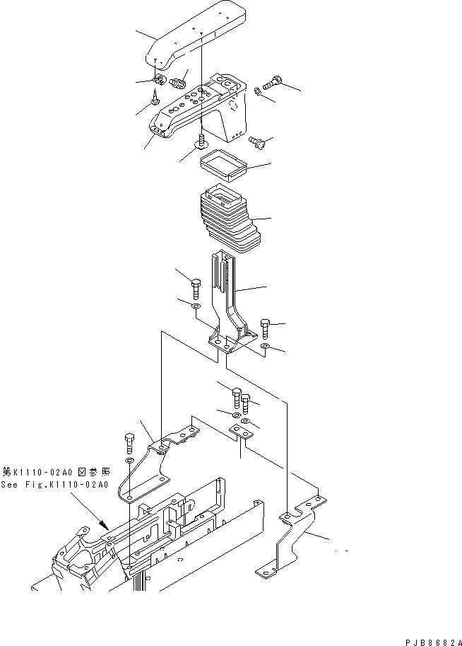 Komatsu parts book diagram for PC1100LC-6 S/N 10001-UP: FLOOR FRAME (LEFT STAND) (ARM REST) (WRIST CONTROL)(#10158-)