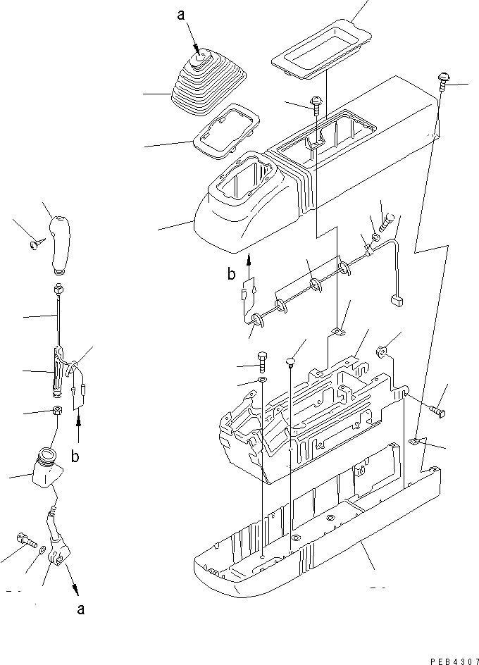 Komatsu parts book diagram for PC1100LC-6 S/N 10001-UP: RIGHT STAND (LEVER AND COVER)(#10001-10157)