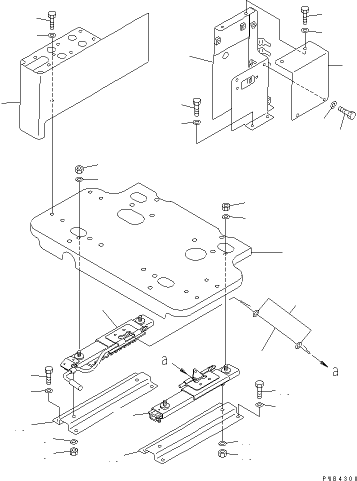 Komatsu parts book diagram for PC1100LC-6 S/N 10001-UP: RIGHT STAND (STAND ? FRAME AND ADJUSTER)(#10001-10157)