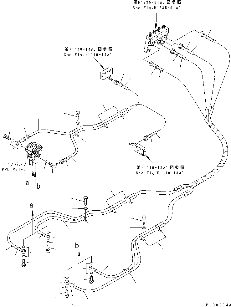 Komatsu parts book diagram for PC1100LC-6 S/N 10001-UP: FLOOR FRAME (PPC TRAVEL LINE)(#10158-)