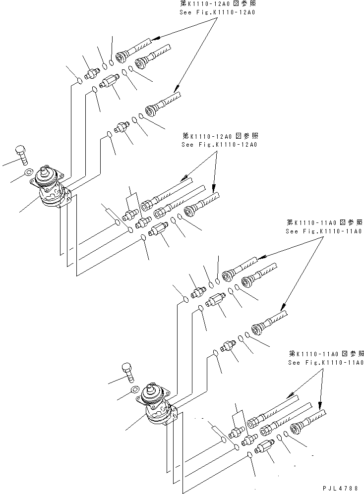Komatsu parts book diagram for PC1100LC-6 S/N 10001-UP: FLOOR FRAME (PPC WORK LINE) (PPC VALVE AND JOINT PARTS)(#10158-)