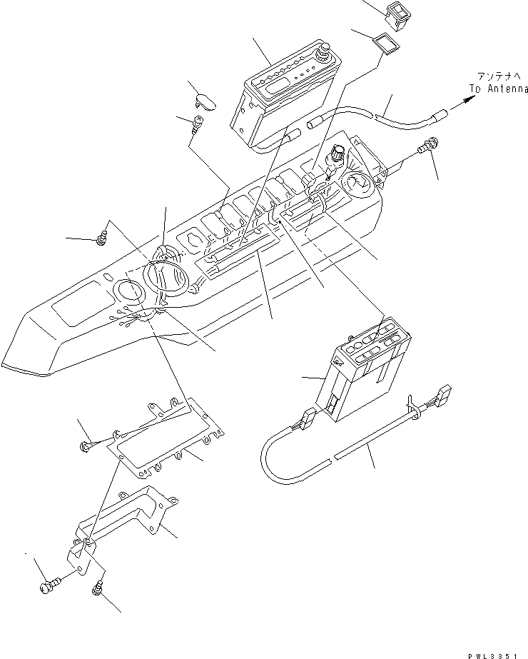 Komatsu parts book diagram for PC1100LC-6 S/N 10001-UP: FLOOR FRAME (PANEL AND BASE) (RADIO AND AIR CONDITIONER PANEL) (FOR ASIA)(#10158-)