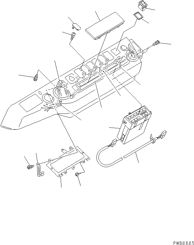 Komatsu parts book diagram for PC1100LC-6 S/N 10001-UP: PANEL AND BASE (RADIO LESS) (WITH AIR CONDITIONER PANEL)(#10001-10157)