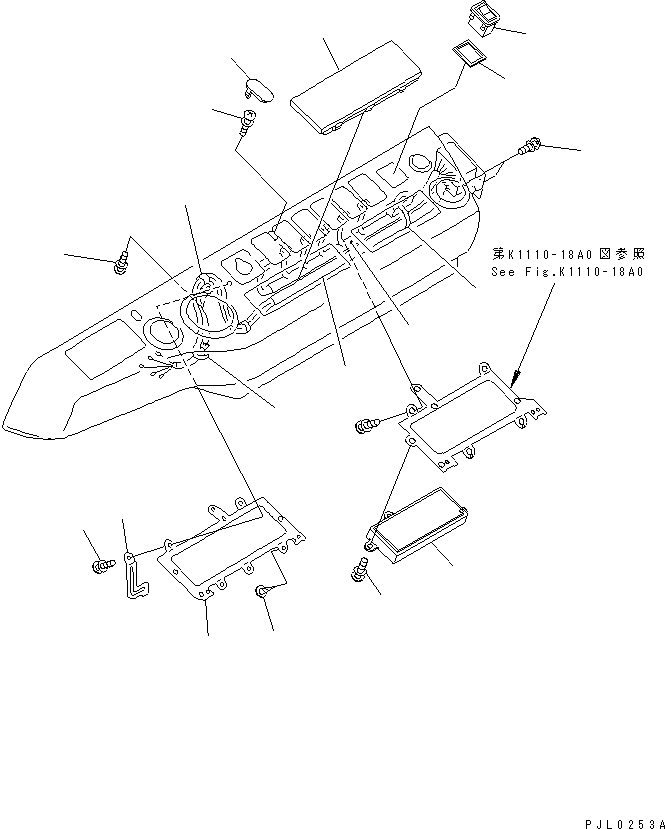 Komatsu parts book diagram for PC1100LC-6 S/N 10001-UP: FLOOR FRAME (PANEL AND BASE) (RADIO LESS AND AIR CONDITIONER LESS) (FOR ASIA)(#10158-)
