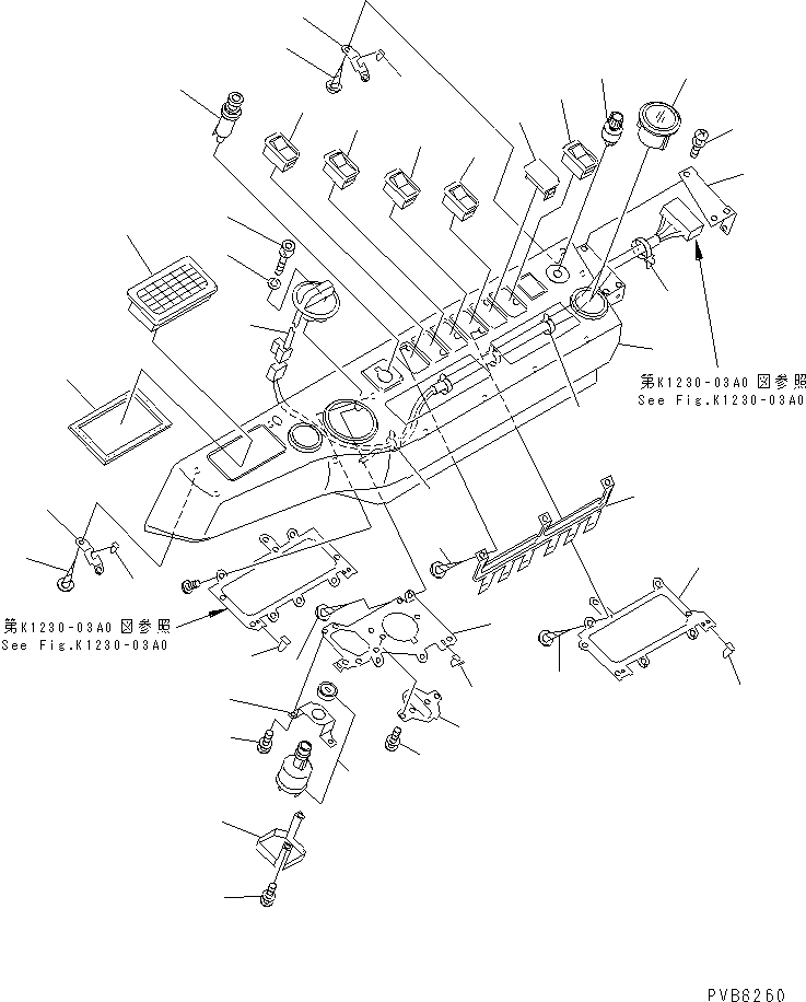 Komatsu parts book diagram for PC1100LC-6 S/N 10001-UP: PANEL AND BASE (PANEL COVER)(#10001-10157)