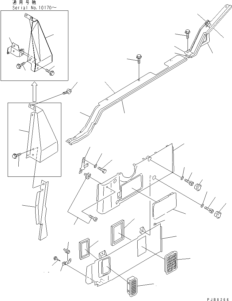 Komatsu parts book diagram for PC1100LC-6 S/N 10001-UP: GARNISH COVER