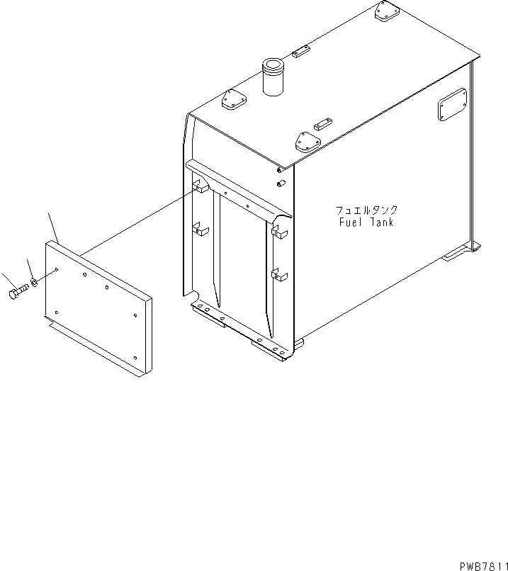 Komatsu parts book diagram for PC1100LC-6 S/N 10001-UP: RIGHT SIDE COVER (FUEL TANK)(#10001-10156)