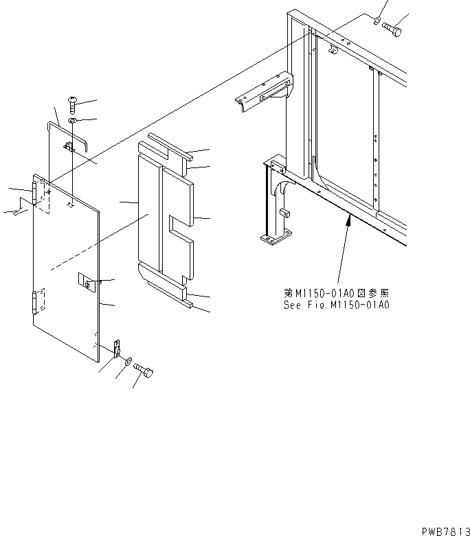 Komatsu parts book diagram for PC1100LC-6 S/N 10001-UP: PARTITION (COVER ASS'Y) (COVER ? R.H.)