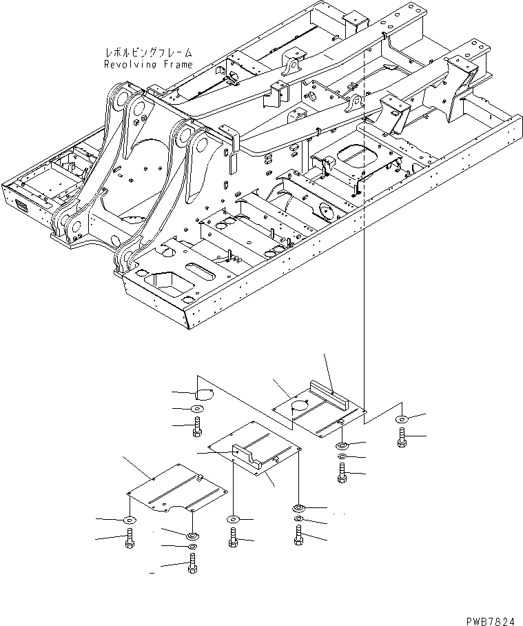 Komatsu parts book diagram for PC1100LC-6 S/N 10001-UP: UNDER COVER (REVOLVING FRAME) (DECK ? R.H.)