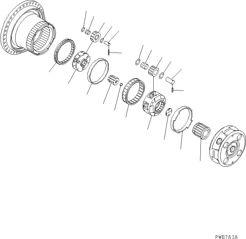Komatsu parts book diagram for PC1100LC-6 S/N 10001-UP: FINAL DRIVE   (1ST AND 2ND CARRIER)(#10001-10159)