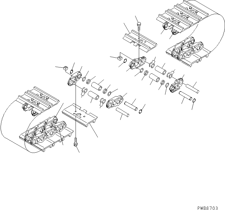 Komatsu parts book diagram for PC1100LC-6 S/N 10001-UP: TRACK SHOE (DOUBLE GROUSER WITH HOLE) (1200MM WIDE)