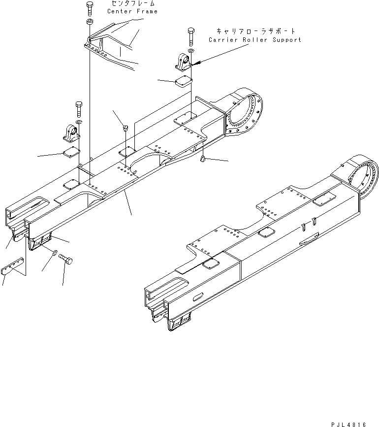 Komatsu parts book diagram for PC1100LC-6 S/N 10001-UP: TRACK FRAME (R.H.)(#10160-)