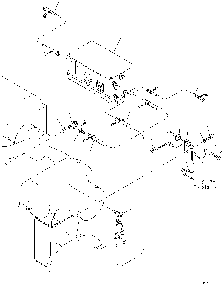 Komatsu parts book diagram for PC1100LC-6 S/N 10001-UP: COOLANT PRE HEATER