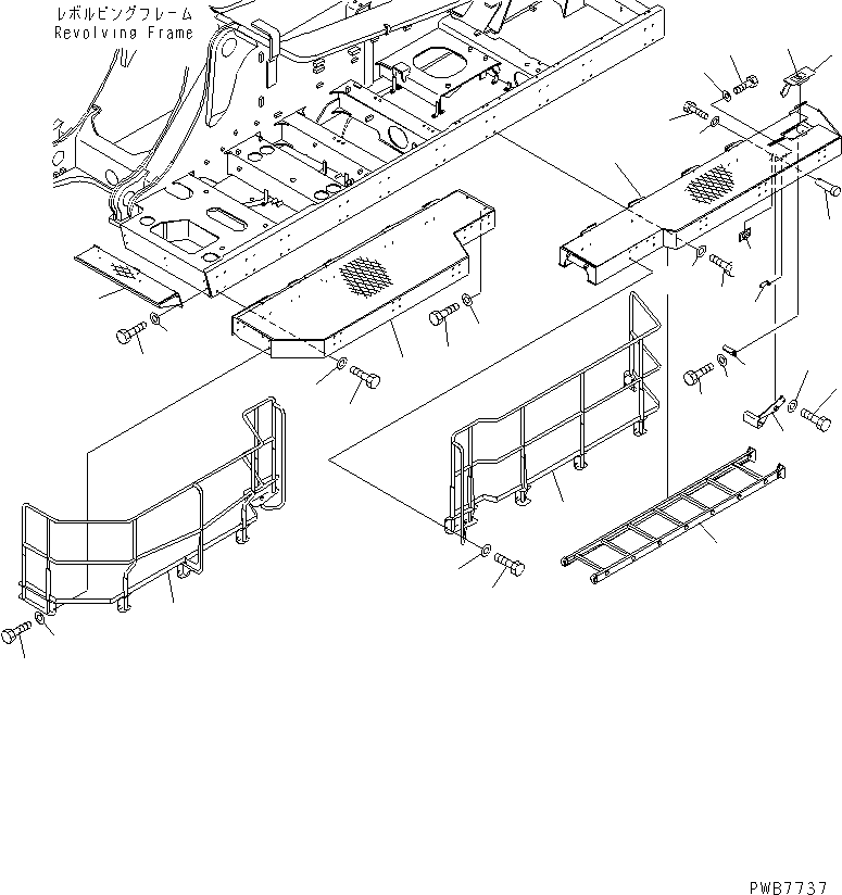 Komatsu parts book diagram for PC1100LC-6 S/N 10001-UP: LEFT SIDE STEP