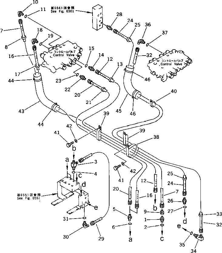 Excavators Komatsu / PC120-5C S/N 36601-UP (Custom Spec.)(pc120-0c) / HYDRAULIC PIPING (P.P.C. PIPING 2/2)(180380 : 6552)