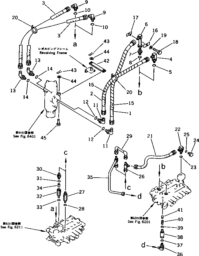 Excavators Komatsu / PC120-5C S/N 36601-UP (Custom Spec.)(pc120-0c) / HYDRAULIC PIPING (TRAVEL MOTOR LINE) (UPPER)(180400 : 6601)
