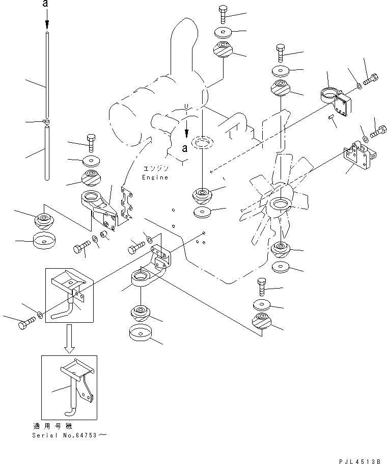 Excavators Komatsu / PC120-6Z S/N 45001-UP(pc120-8c) / ENGINE MOUNT(#63023-65054)(030090 : B0100-01A2C)