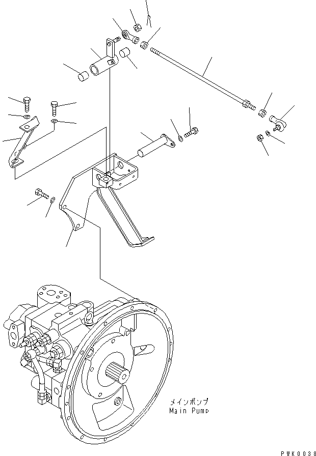 Excavators Komatsu / PC120-6Z S/N 45001-UP(pc120-8c) / FUEL CONTROL (BRACKET AND ROD)(#57499-)(030190 : B0400-01A3B)