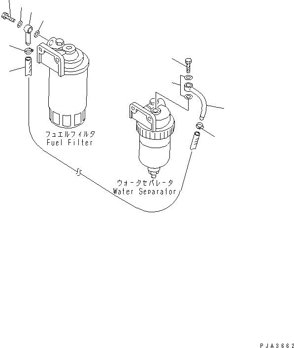 Excavators Komatsu / PC120-6Z S/N 45001-UP(pc120-8c) / FUEL LINE (ADAPTER) (WITH ADDITIONAL FUEL FILTER AND WATER SEPARATOR)(090080 : D0200-02A1)