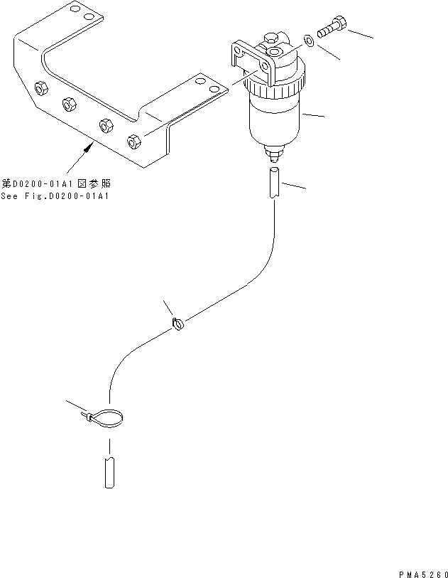 Excavators Komatsu / PC120-6Z S/N 45001-UP(pc120-8c) / FUEL LINE (WATER SEPARATOR)(090090 : D0200-03A1)